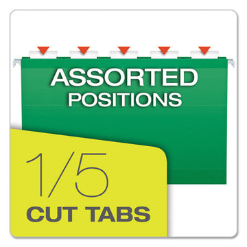 Pendaflex® Colored Reinforced Hanging Folders, Legal Size, 1-5-cut Tab, Bright Green, 25-box freeshipping - TVN Wholesale